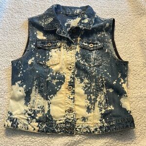Parasuco Blue and White Distressed Denim Vest
